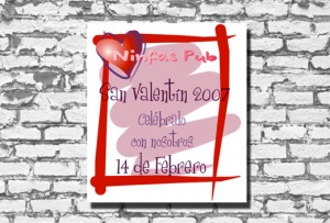 Cartel San Valentín Ninfas Pub